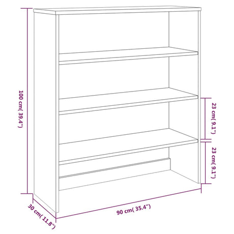 Opzetkast HAMAR 90x30x100 cm massief grenenhout honingbruin - AllerleiShop