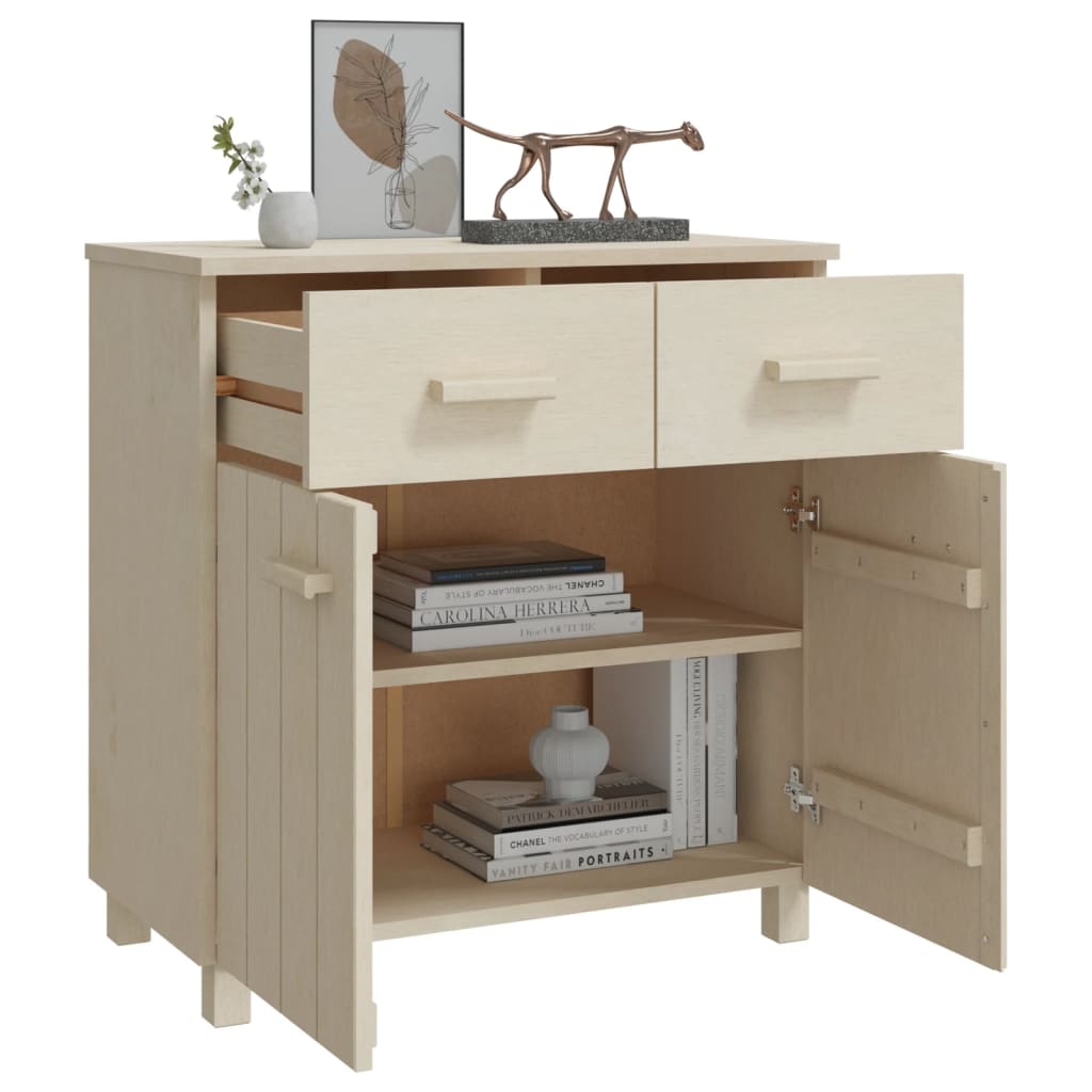 Dressoir HAMAR 79x40x80 cm massief grenenhout honingbruin - AllerleiShop