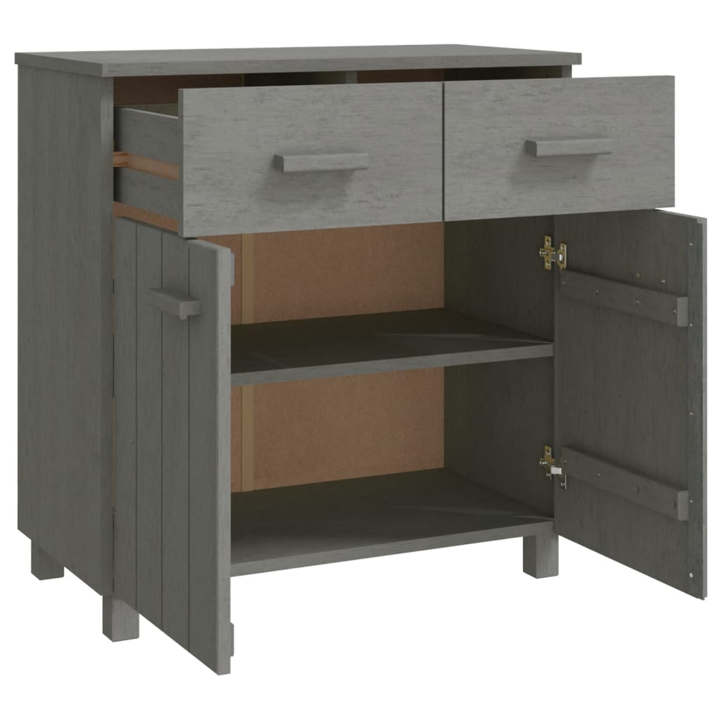 Dressoir HAMAR 79x40x80 cm massief grenenhout lichtgrijs - AllerleiShop