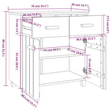 Dressoir HAMAR 79x40x80 cm massief grenenhout lichtgrijs - AllerleiShop