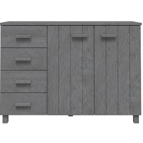 Dressoir HAMAR 113x40x80 cm massief grenenhout donkergrijs - AllerleiShop