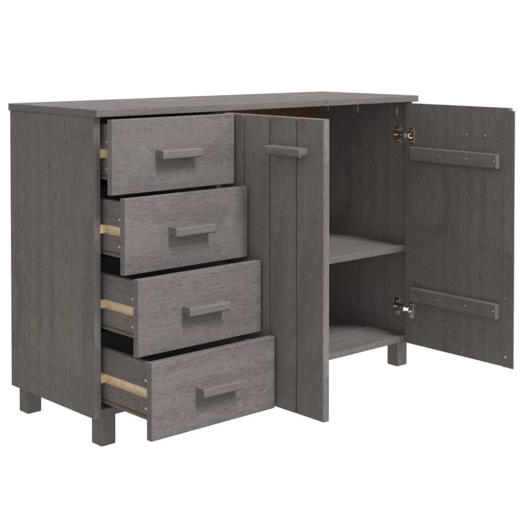 Dressoir HAMAR 113x40x80 cm massief grenenhout lichtgrijs - AllerleiShop