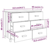 Dressoir HAMAR 113x40x80 cm massief grenenhout honingbruin - AllerleiShop