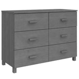 Dressoir HAMAR 113x40x80 cm massief grenenhout donkergrijs - AllerleiShop