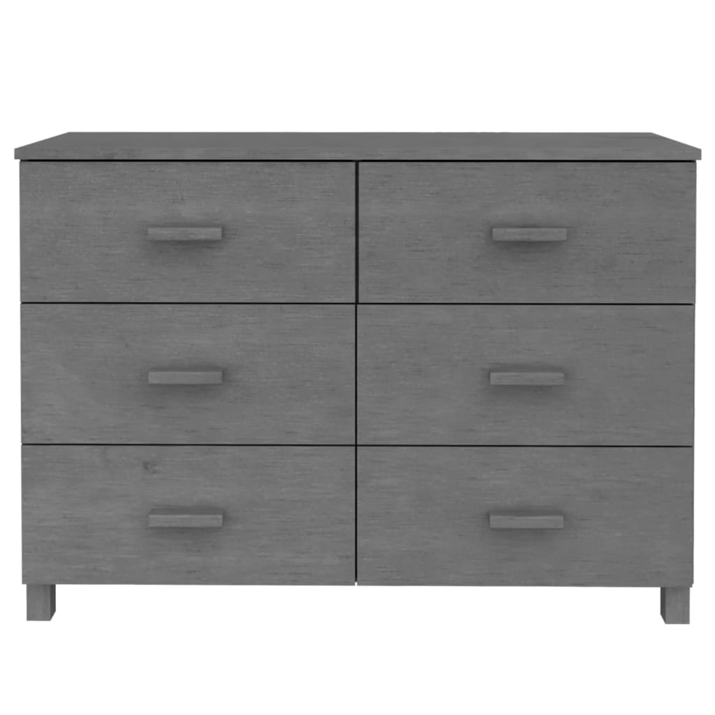 Dressoir HAMAR 113x40x80 cm massief grenenhout donkergrijs - AllerleiShop