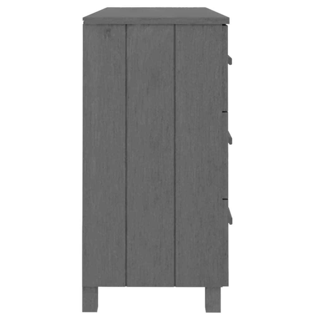 Dressoir HAMAR 113x40x80 cm massief grenenhout donkergrijs - AllerleiShop