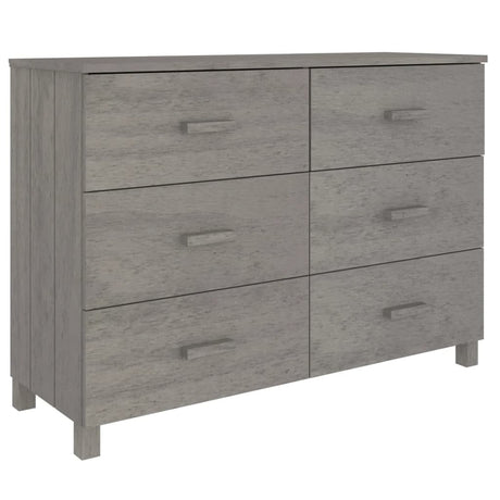 Dressoir HAMAR 113x40x80 cm massief grenenhout lichtgrijs - AllerleiShop