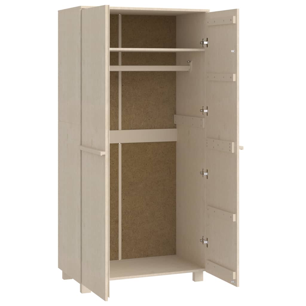 Kledingkast HAMAR 89x50x180 cm massief grenenhout honingbruin - AllerleiShop