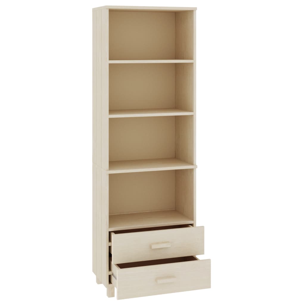 Hoge kast HAMAR 60x35x180 cm massief grenenhout honingbruin - AllerleiShop