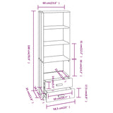 Hoge kast HAMAR 60x35x180 cm massief grenenhout honingbruin - AllerleiShop