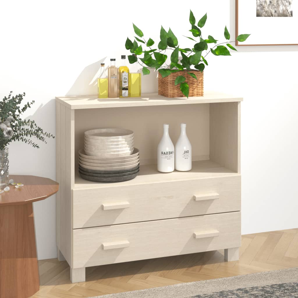 Dressoir HAMAR 85x35x80 cm massief grenenhout honingbruin - AllerleiShop