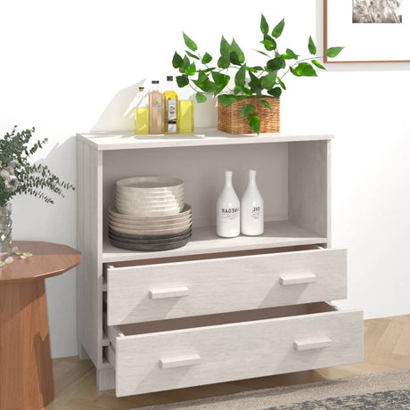 Dressoir HAMAR 85x35x80 cm massief grenenhout wit - AllerleiShop