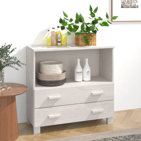 Dressoir HAMAR 85x35x80 cm massief grenenhout wit - AllerleiShop