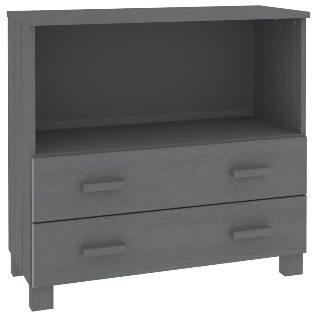 Dressoir HAMAR 85x35x80 cm massief grenenhout donkergrijs - AllerleiShop