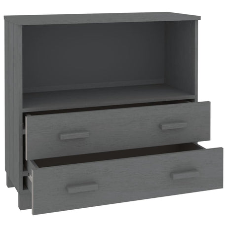 Dressoir HAMAR 85x35x80 cm massief grenenhout donkergrijs - AllerleiShop