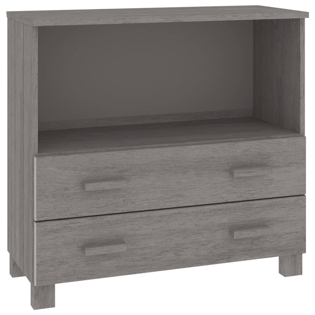 Dressoir HAMAR 85x35x80 cm massief grenenhout lichtgrijs - AllerleiShop