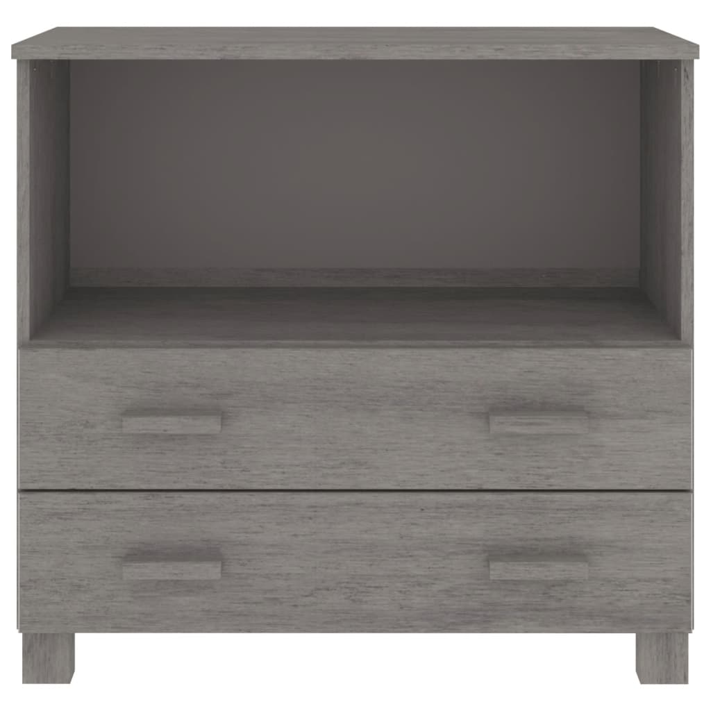 Dressoir HAMAR 85x35x80 cm massief grenenhout lichtgrijs - AllerleiShop