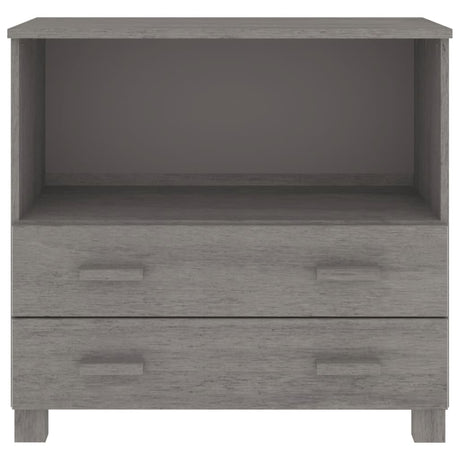 Dressoir HAMAR 85x35x80 cm massief grenenhout lichtgrijs - AllerleiShop