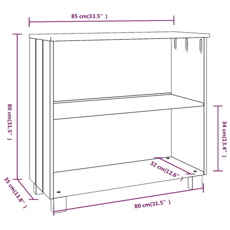 Dressoir HAMAR 85x35x80 cm massief grenenhout honingbruin - AllerleiShop