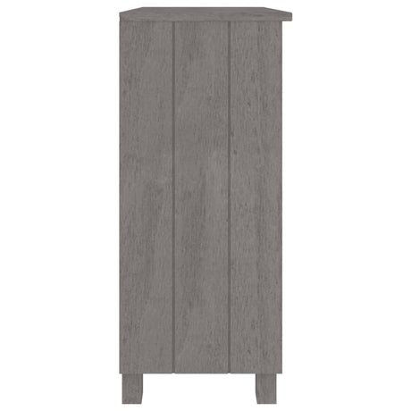 Dressoir HAMAR 85x35x80 cm massief grenenhout lichtgrijs - AllerleiShop