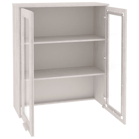 Opzetkast HAMAR 85x35x100 cm massief grenenhout wit - AllerleiShop