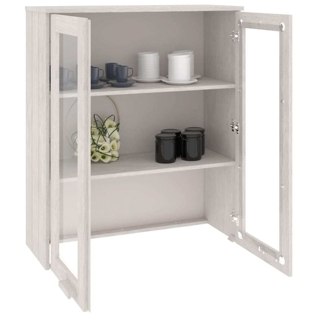 Opzetkast HAMAR 85x35x100 cm massief grenenhout wit - AllerleiShop