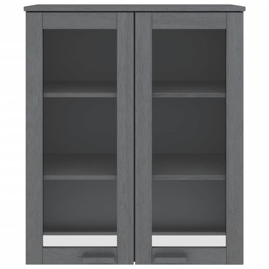 Opzetkast HAMAR 85x35x100 cm massief grenenhout donkergrijs - AllerleiShop