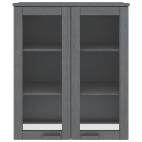 Opzetkast HAMAR 85x35x100 cm massief grenenhout donkergrijs - AllerleiShop