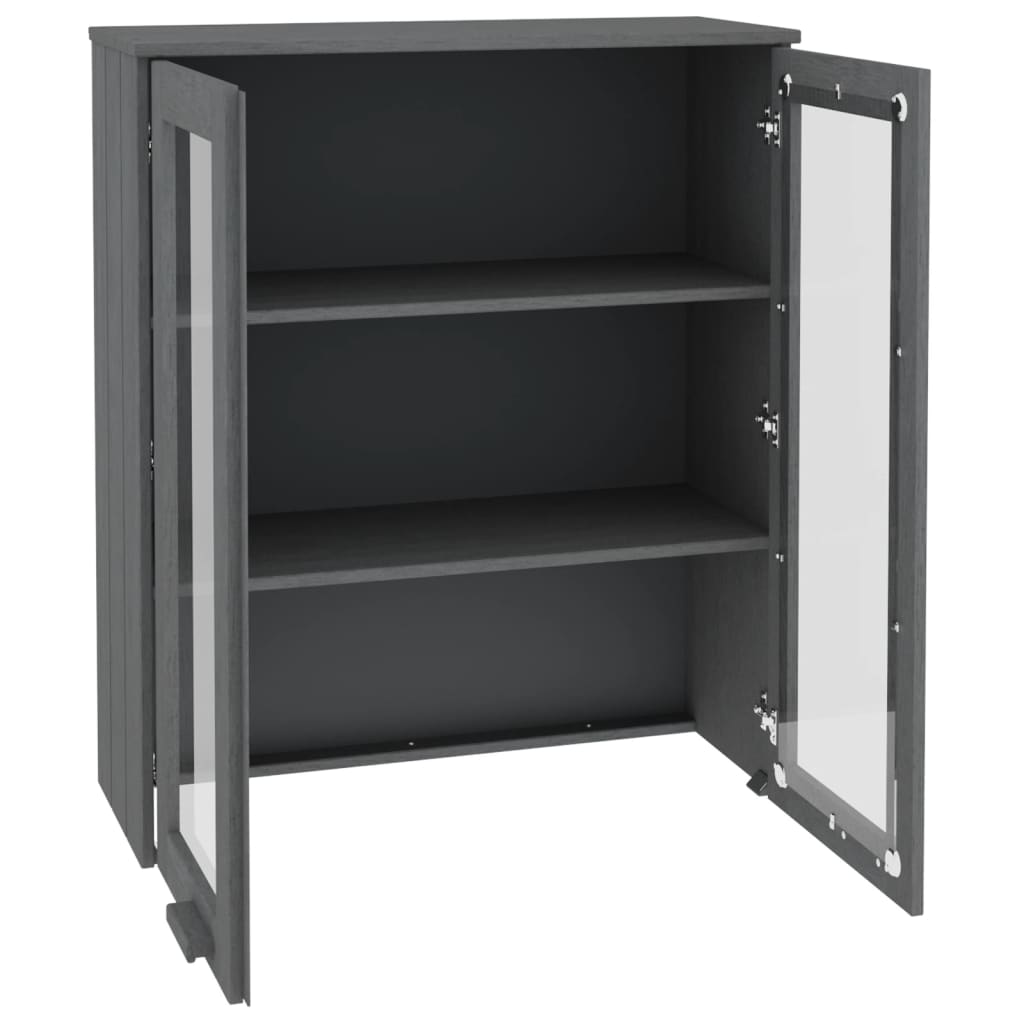 Opzetkast HAMAR 85x35x100 cm massief grenenhout donkergrijs - AllerleiShop