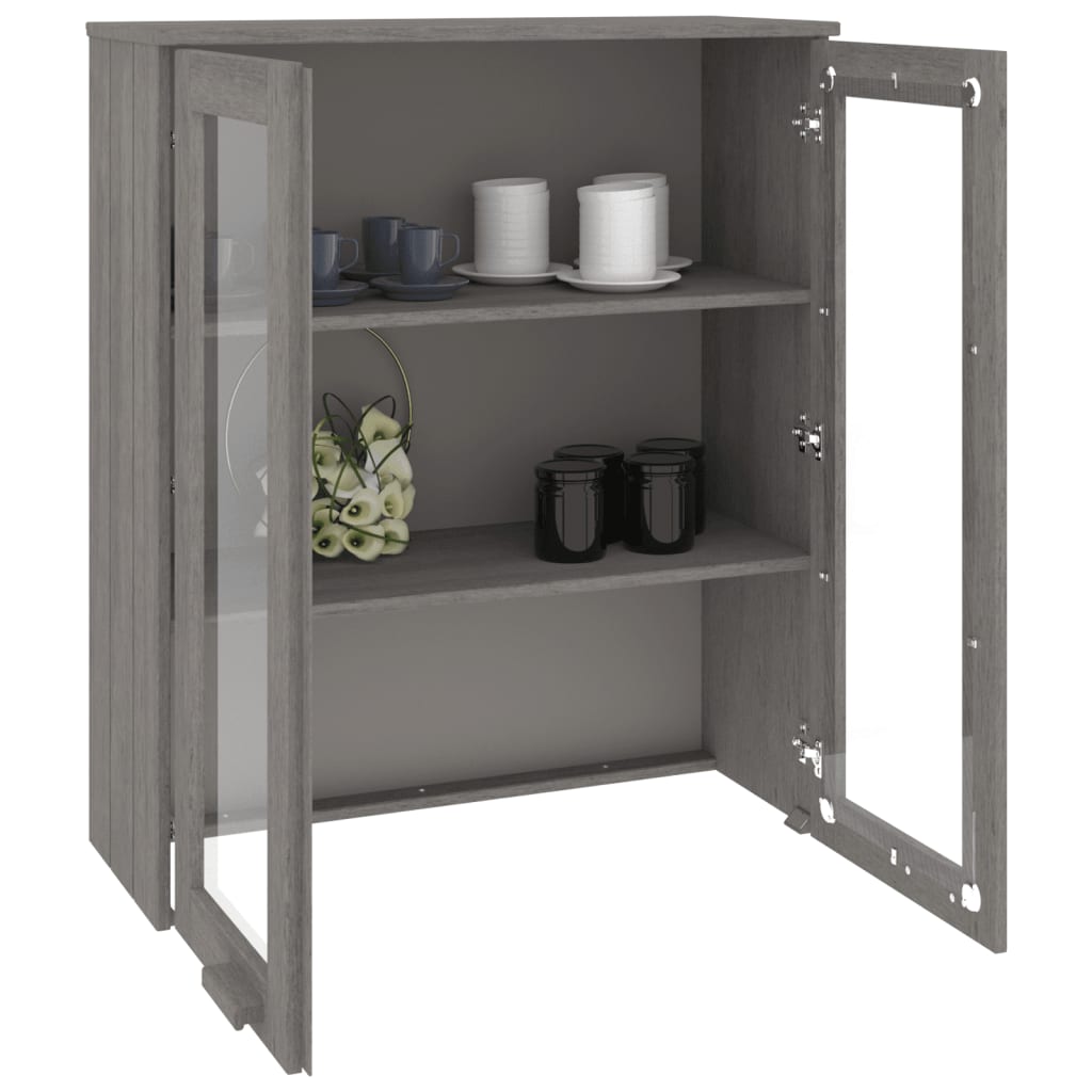 Opzetkast HAMAR 85x35x100 cm massief grenenhout lichtgrijs - AllerleiShop