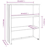 Opzetkast HAMAR 85x35x100 cm massief grenenhout donkergrijs - AllerleiShop