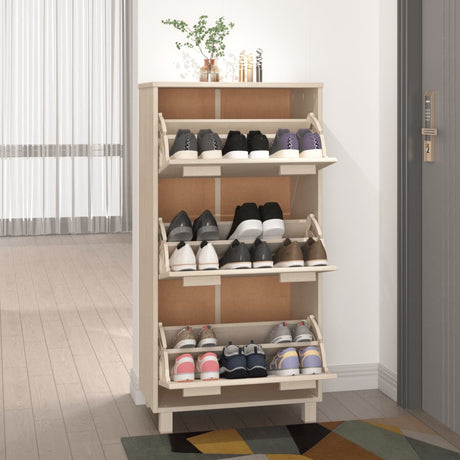 Schoenenkast HAMAR 59,5x35x117 cm grenenhout honingbruin - AllerleiShop