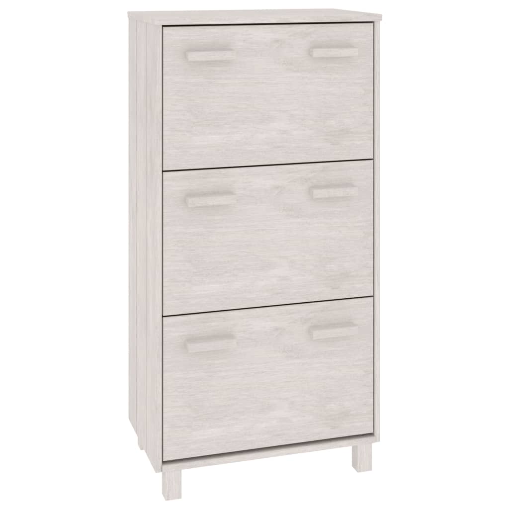 Schoenenkast HAMAR 59,5x35x117 cm massief grenenhout wit - AllerleiShop