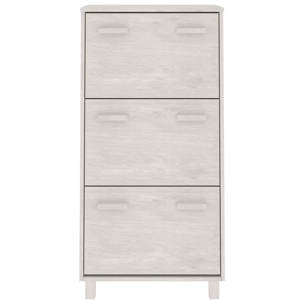 Schoenenkast HAMAR 59,5x35x117 cm massief grenenhout wit - AllerleiShop