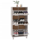 Schoenenkast HAMAR 59,5x35x117 cm massief grenenhout wit - AllerleiShop