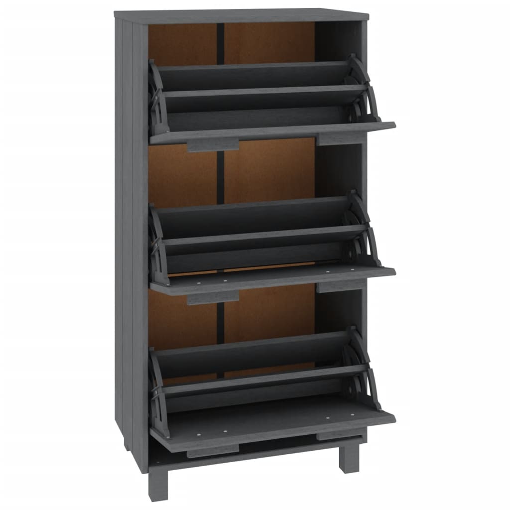 Schoenenkast HAMAR 59,5x35x117 cm grenenhout donkergrijs - AllerleiShop