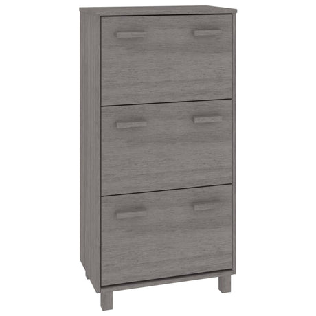 Schoenenkast HAMAR 59,5x35x117 cm massief grenenhout lichtgrijs - AllerleiShop