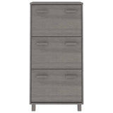 Schoenenkast HAMAR 59,5x35x117 cm massief grenenhout lichtgrijs - AllerleiShop