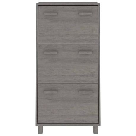 Schoenenkast HAMAR 59,5x35x117 cm massief grenenhout lichtgrijs - AllerleiShop