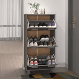 Schoenenkast HAMAR 59,5x35x117 cm massief grenenhout lichtgrijs - AllerleiShop