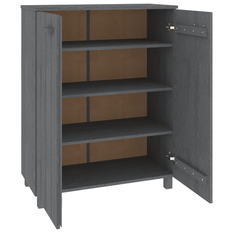 Schoenenkast HAMAR 85x40x108 cm massief grenenhout donkergrijs - AllerleiShop