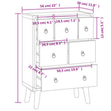 Ladekast 56x30x80 cm massief teakhout - AllerleiShop