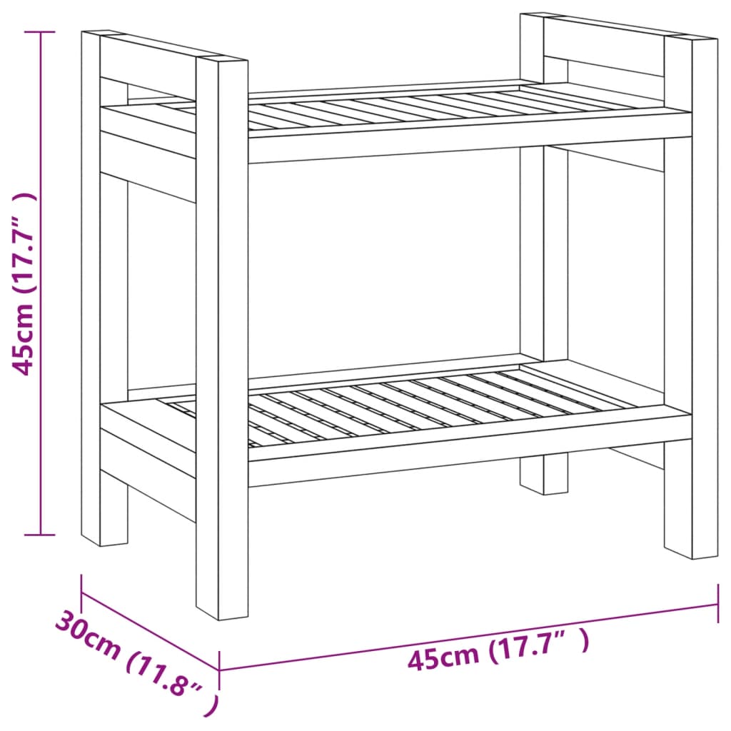 Badkamertafel 45x30x45 cm massief teakhout - AllerleiShop