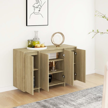 Dressoir 120x41x75 cm bewerkt hout sonoma eikenkleurig - AllerleiShop