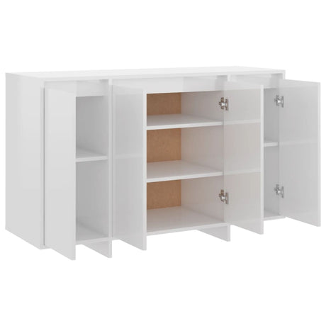 Dressoir 120x41x75 cm bewerkt hout hoogglans wit - AllerleiShop