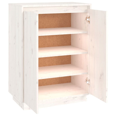 Schoenenkast 60x35x80 cm massief grenenhout wit - AllerleiShop