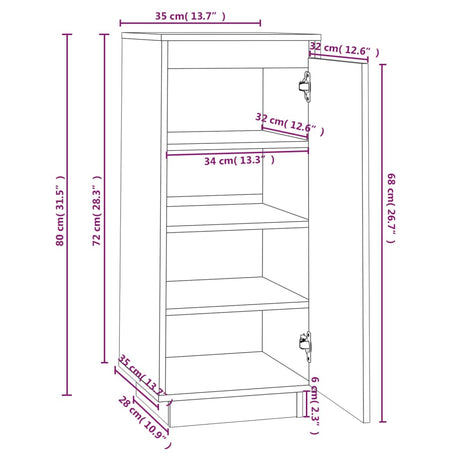 Schoenenkast 35x35x80 cm massief grenenhout - AllerleiShop