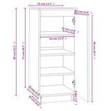 Schoenenkast 35x35x80 cm massief grenenhout zwart - AllerleiShop