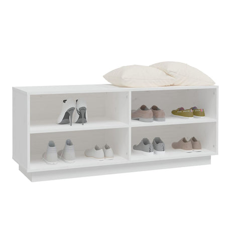 Schoenenkast 110x34x45 cm massief grenenhout wit - AllerleiShop