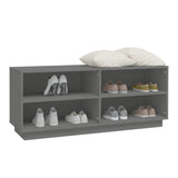 Schoenenkast 110x34x45 cm massief grenenhout grijs - AllerleiShop